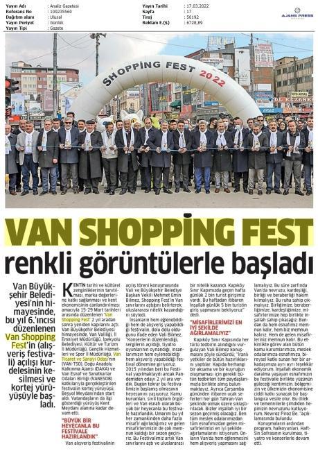 VAN SHOPPİNG FEST RENKLİ GÖRÜNTÜLERLE BAŞLADI