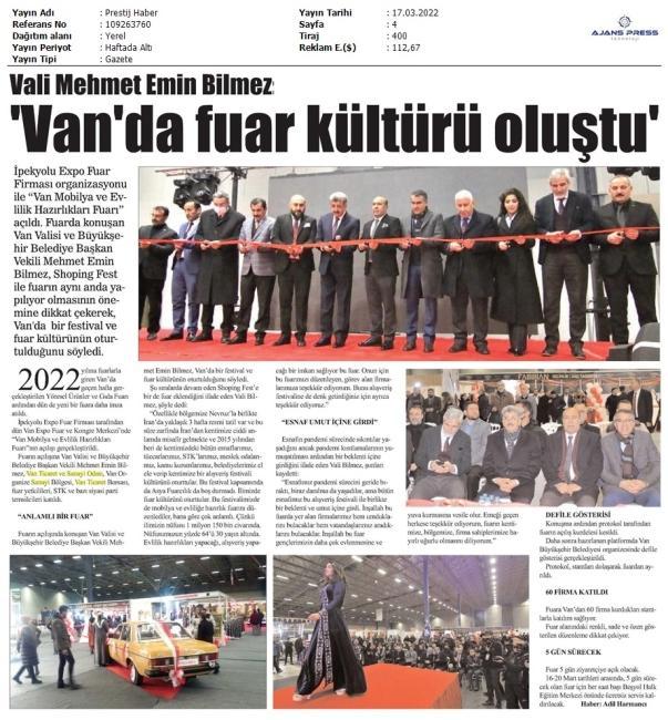 'VAN'DA FUAR KÜLTÜRÜ OLUŞTU'