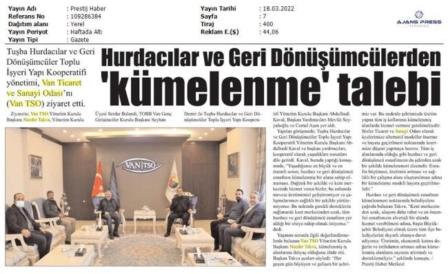 HURDACILAR VE GERİ DÖNÜŞÜMCÜLERDEN KÜMELENME TALEBİ