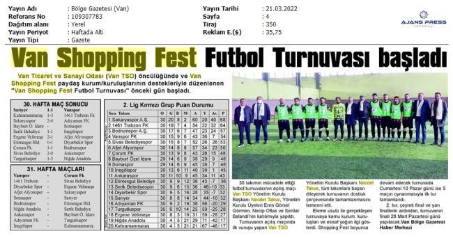 VAN SHOPPİNG FEST FUTBOL TURNUVASI BAŞLADI