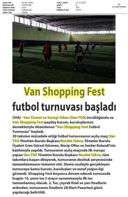 VAN SHOPPİNG FEST FUTBOL TURNUVASI BAŞLADI