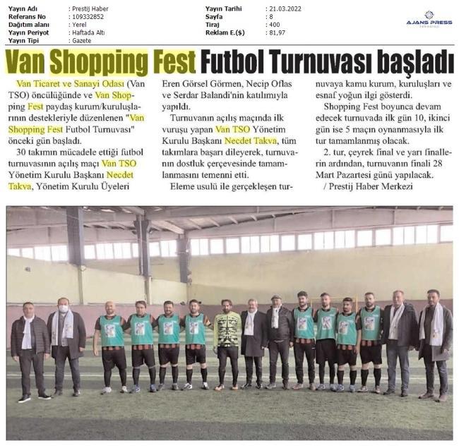 VAN SHOPPİNG FEST FUTBOL TURNUVASI BAŞLADI