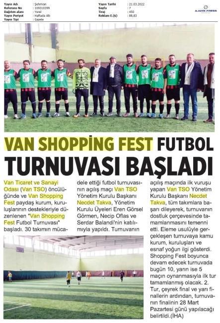VAN SHOPPİNG FEST FUTBOL TURNUVASI BAŞLADI