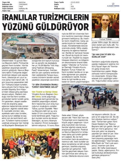 İRANLILAR TURİZİMCİLERİN YÜZÜNÜ GÜLDÜRÜYOR
