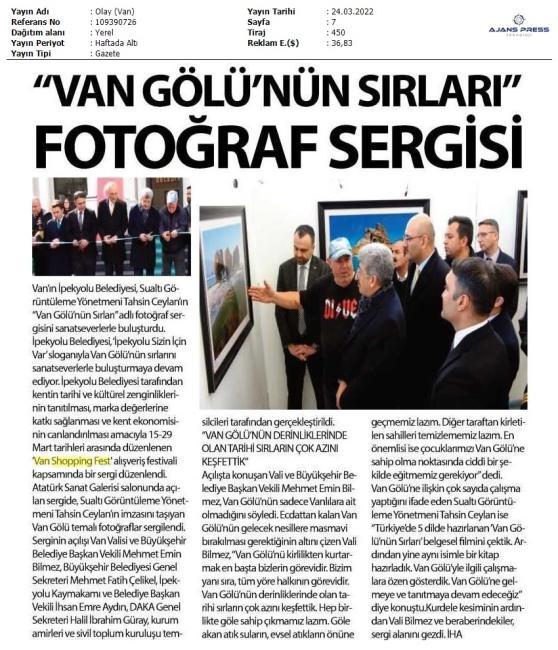 'VAN GÖLÜ'NÜN SIRLARI' FOTOĞRAF SERGİSİ