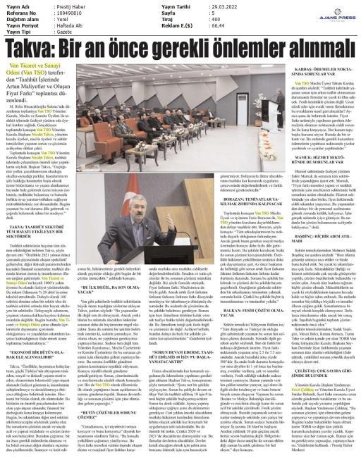 TAKVA: BİR AN ÖNCE GEREKLİ ÖNLEMLER ALINMALI