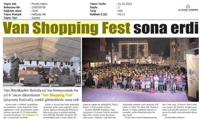 VAN SHOPPİNG FEST SONA ERDİ