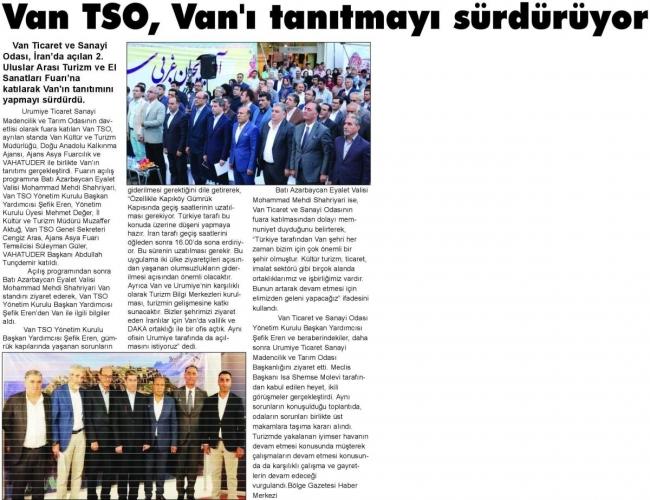 VAN TSO, VAN'I TANITMAYI SÜRDÜRÜYOR