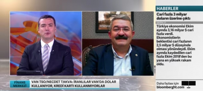 Van TSO Başkanı Bloomberg TV'nin konuğu oldu