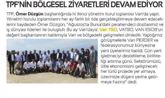 TPF'NİN BÖLGESEL ZİYARETLERİ DEVAM EDİYOR