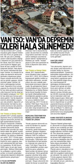 VAN TSO:VAN'DA DEPREMİN İZLERİ HALA SİLİNEMEDİ