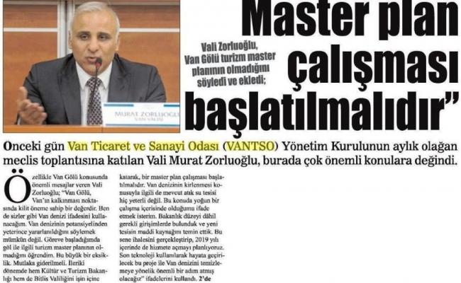 MASTER PLAN ÇALIŞMASI BAŞLATILMALIDIR