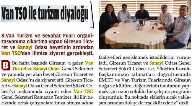 VAN TSO İLE TURİZM DİYALOĞU