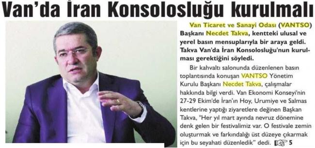 VAN'DA İRAN KONSOLOSLUĞU KURULMALI