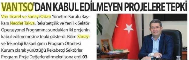 VANTSO'DAN KABUL EDİLMEYEN PROJELERE TEPKİ