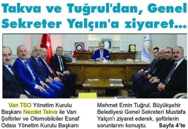 TAKVA VE TUĞRUL' DAN GENEL SEKRETER YALÇIN' A ZİYARET