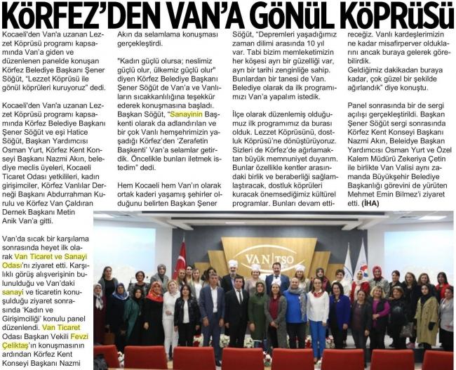 KÖRFEZ'DEN VAN'A GÖNÜL KÖPRÜSÜ