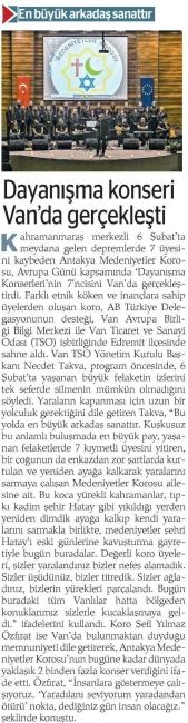 DAYANIŞMA KONSERİ VAN DA GERÇEKLEŞTİ