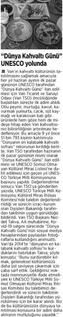 DÜNYA KAHVALTI GÜNÜ UNESCO YOLUNDA