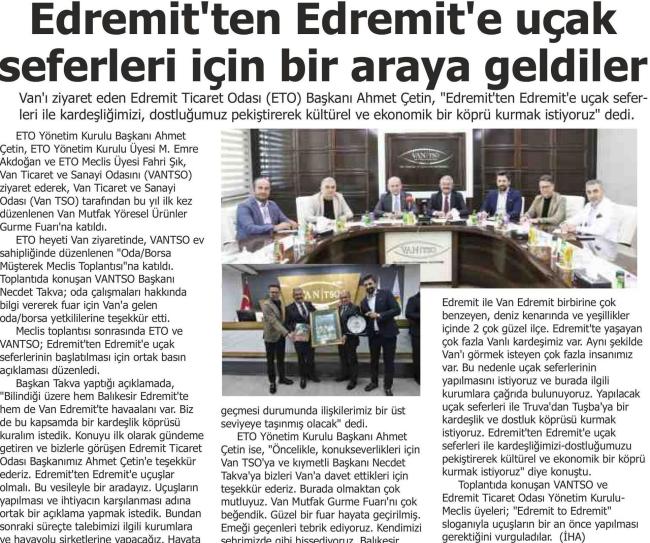EDREMİT'TEN EDREMİT'E UÇAK SEFERLERİ İÇİN BİR ARAYA GELDİLER