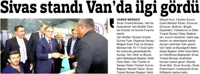 SİVAS STANDI VAN' DA İLGİ GÖRDÜ