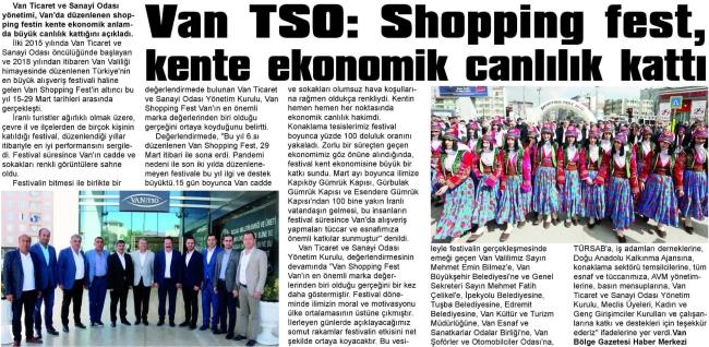 VAN TSO : SHOPPİNG FEST KENTE EKONOMİK CANLILIK KATTI
