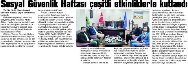 SOSYAL GÜVENLİK HAFTASI ÇEŞİTLİ ETKİNLİKLERLE KUTLANDI