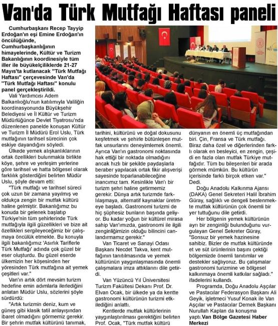 VAN DA TÜRK MUTFAĞI HAFTASI PANELİ YAPILDI