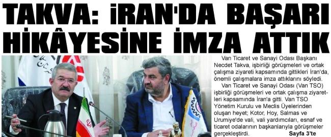 TAKVA:İRAN DA BAŞARI HİKAYESİNE İMZA ATTIK