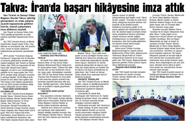 TAKVA:İRAN DA BAŞARI HİKAYESİNE İMZA ATTIK