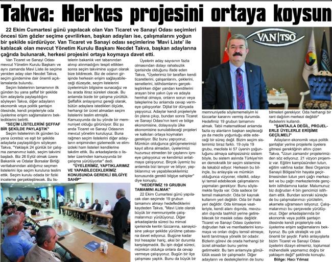 TAKVA: HERKES PROJESİNİ ORTAYA KOYSUN