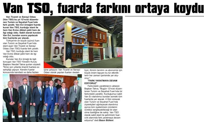 VAN TSO, FUARDA FARKINI ORTAYA KOYDU