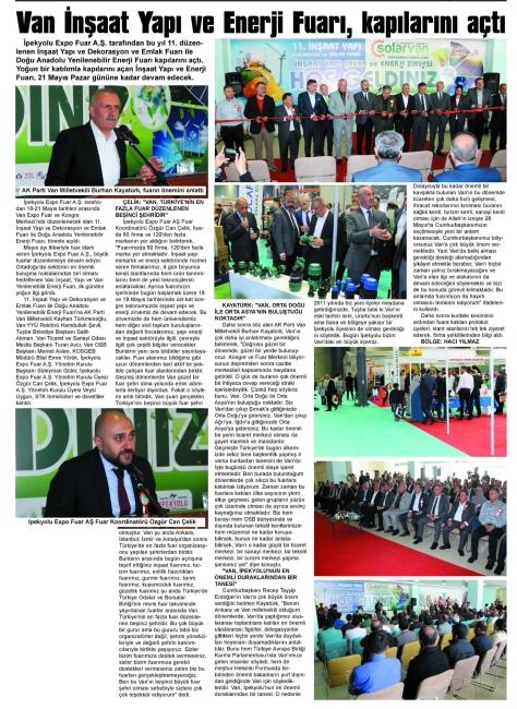 VAN İNŞAAT YAPI VE ENERJİ FUARI,KAPILARINI AÇTI