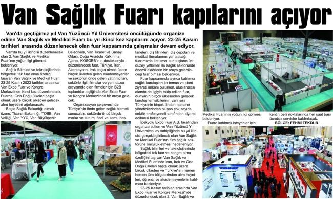 VAI SAĞLIK FUARI KAPILARINI AÇIYOR