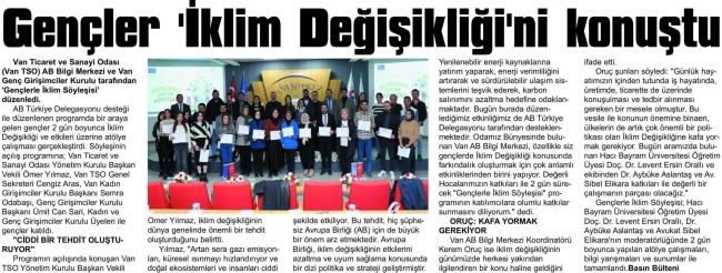 GENÇLER İKLİM DEĞİŞİKLİĞİNİ KONUŞTU