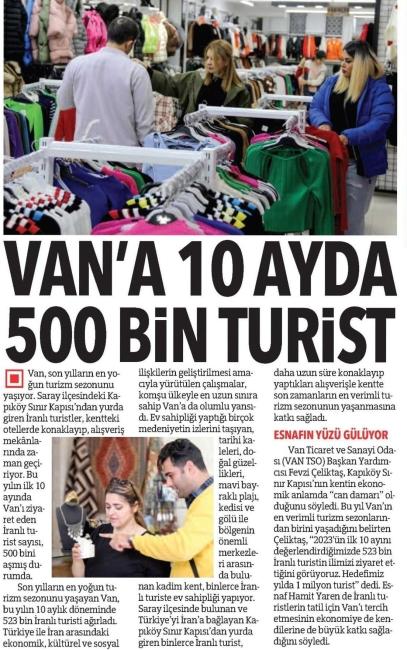VAN'A 10 AYDA 500 BİN TURİST