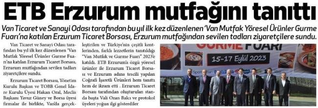 ETB ERZURUM MUTFAĞINI TANITTI