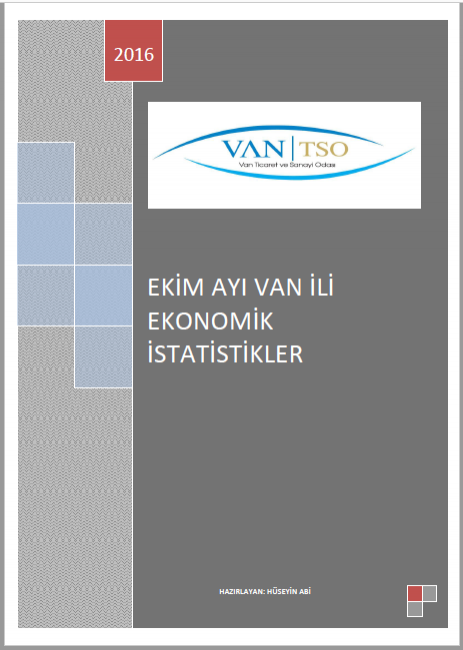 EKİM AYI VAN İLİ EKONOMİK İSTATİSTİKLER 2016