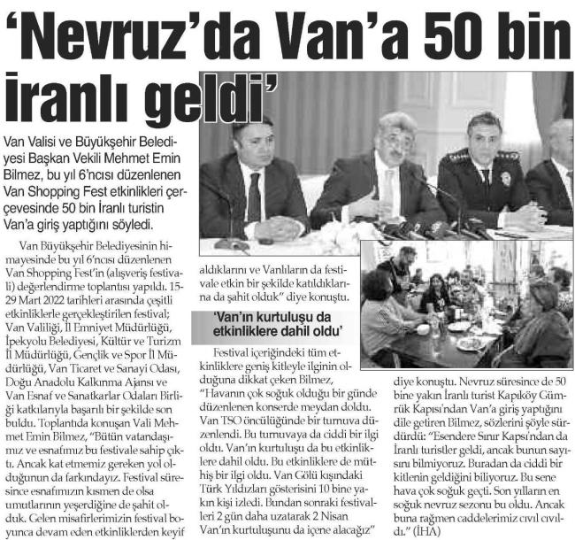 NEVRUZ DA VAN A 50 BİN İRANLI GELDİ