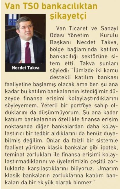 VAN TSO BANKACILIKTAN ŞİKAYETÇİ