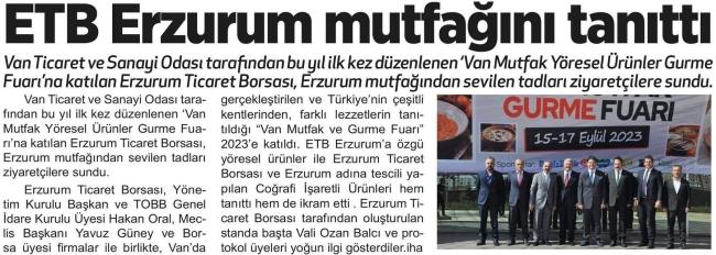 ETB ERZURUM MUTFAĞINI TANITTI