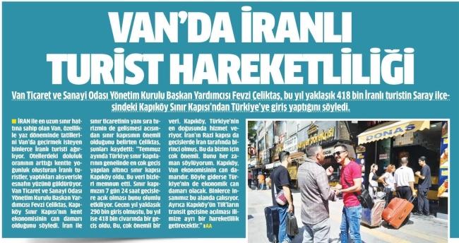 VAN'DA İRANLI TURİST HAREKETLİLİĞİ