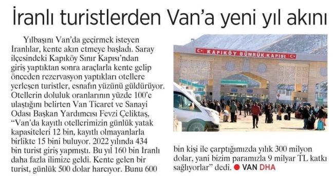 İRAN'LI TURİSTLER'DEN VAN'A YENİ YIL AKINI