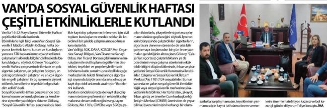 VAN DA SOSYAL GÜVENLİK HAFTASI ÇEŞİTLİ ETKİNLİKLERLE KUTLANDI