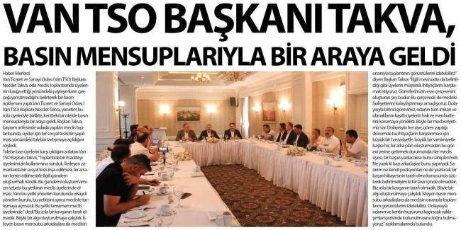 VAN TSO BAŞKANI TAKVA,BASIN MENSUPLARIYLA BİR ARAYA GELDİ