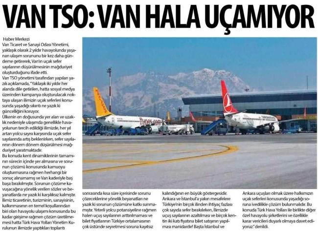 VAN TSO:VAN HALA UÇAMIYOR