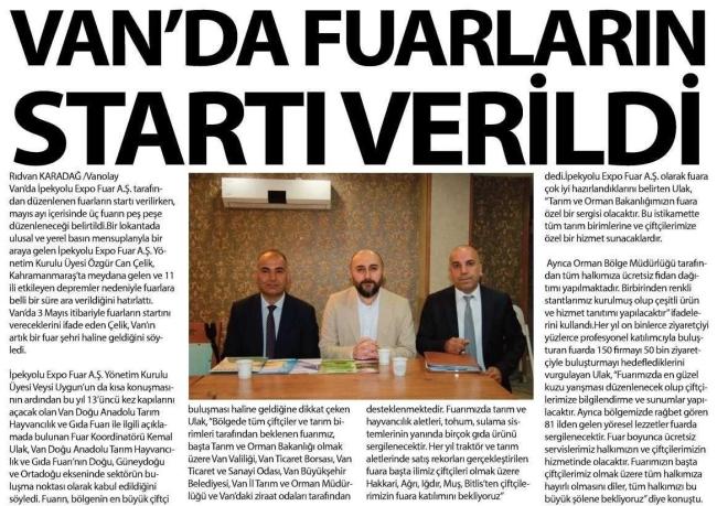 VAN DAFUARLARIN STARTIVERİLDİ