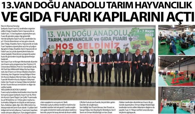 13.VAN DOĞU ANADOLU TARIM HAYVANCILIK VEGIDA FUARI KAPILARINI AÇTI