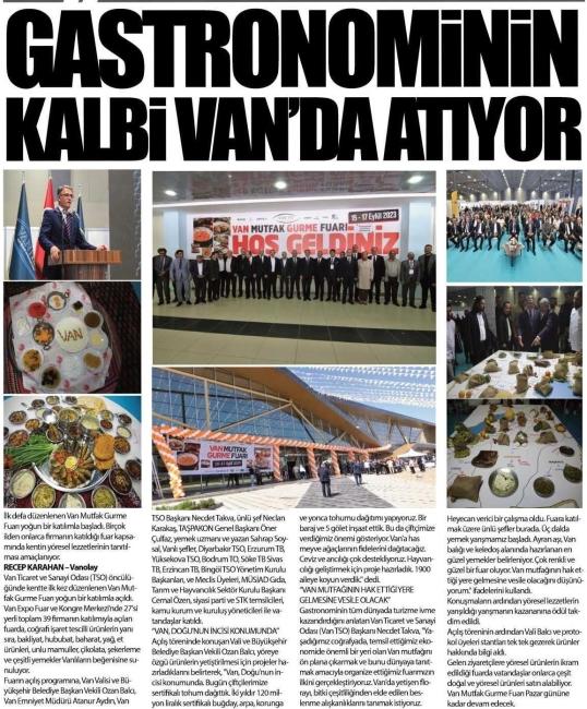 İLK DEFA DÜZENLENEN VAN MUTFAK GURME FUARI YOĞUN BİR KATILIMLA BAŞLADI