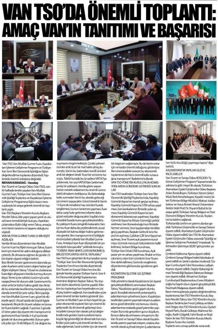 VAN TSO'DA ÖNEMLİ TOPLANTI AMAÇ VAN'IN TANITIMI VE BAŞARISI